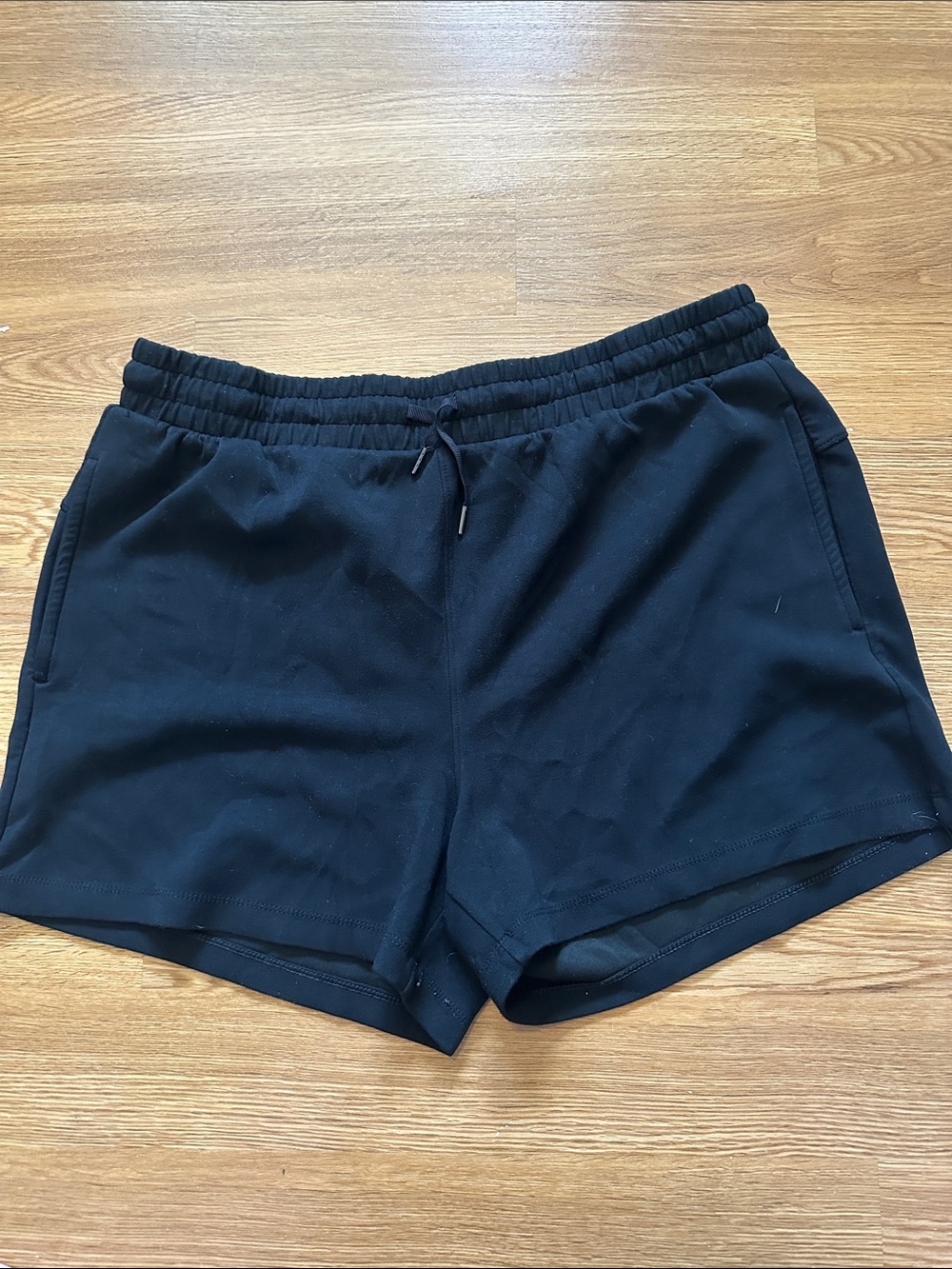 Black Women's Drawstring Knit Shorts